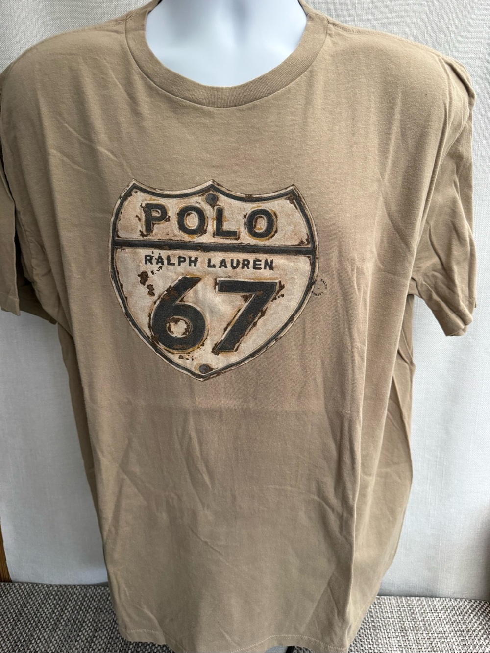 Polo Sport by Ralph Lauren Tan Graphic Shield 67 Short Sleeve Tee
